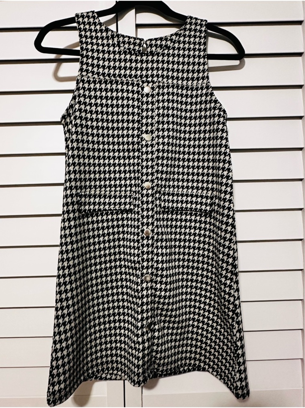 Nicole Miller Girl’s Black and White Houndstooth Dress